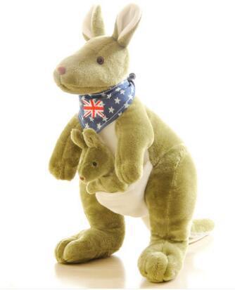 Soft Kangaroo Plush Toy with Adorable Joey Pouch