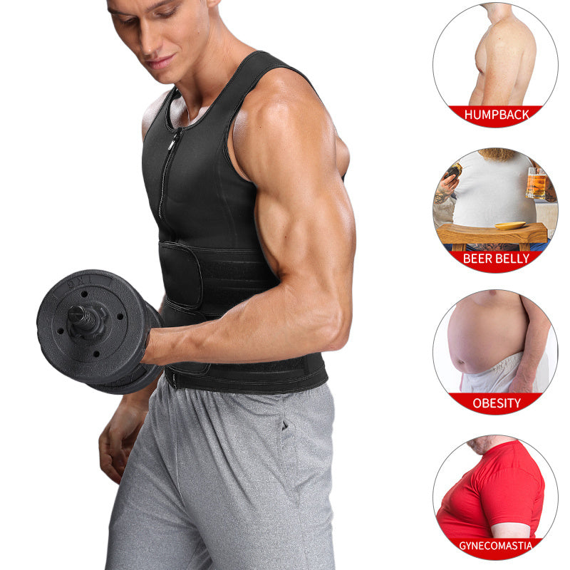 Men’s Sauna Vest with Double Belt for Max Sweat Burn