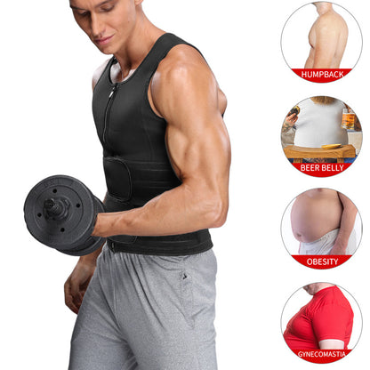 Men’s Sauna Vest with Double Belt for Max Sweat Burn