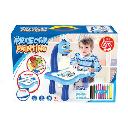 Kids LED Projector Art Table with Drawing and Painting Set