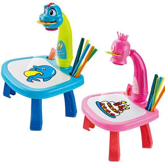 Kids LED Projector Art Table with Drawing and Painting Set