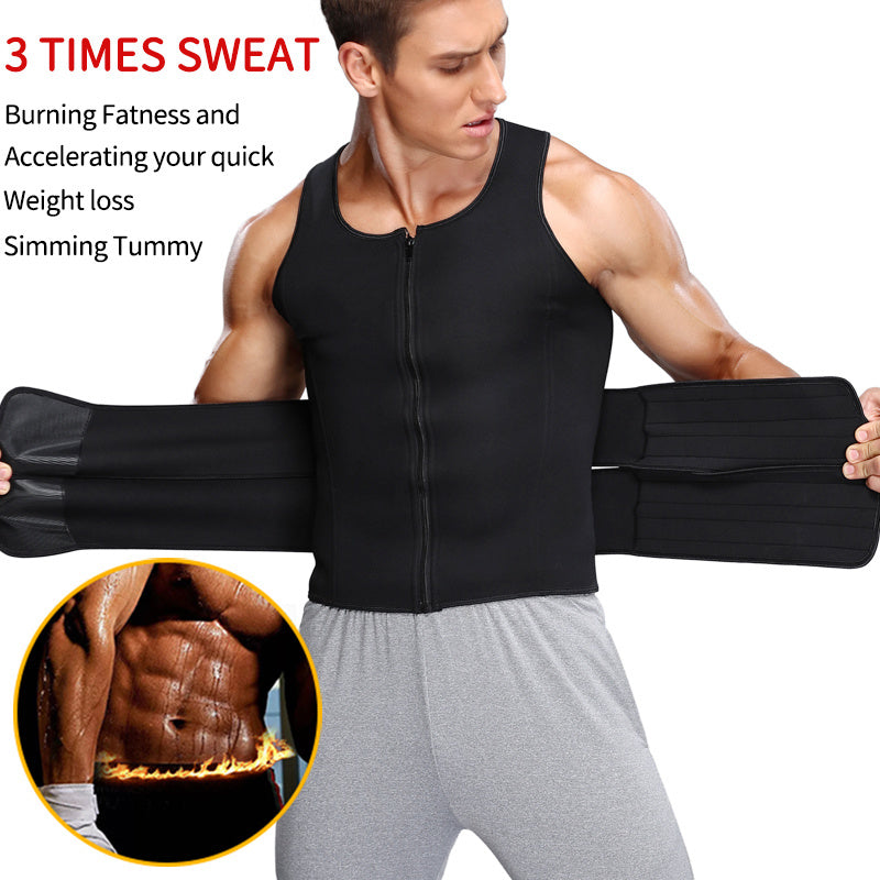 Men’s Sauna Vest with Double Belt for Max Sweat Burn