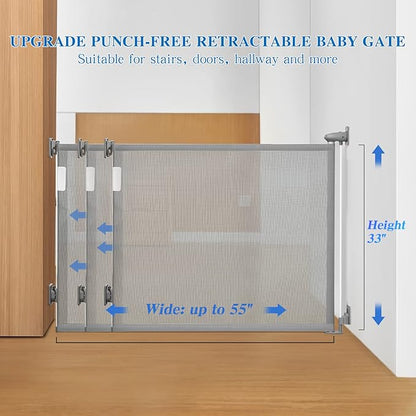 Retractable Baby Safety Gate for Stairs & Doorway Protection