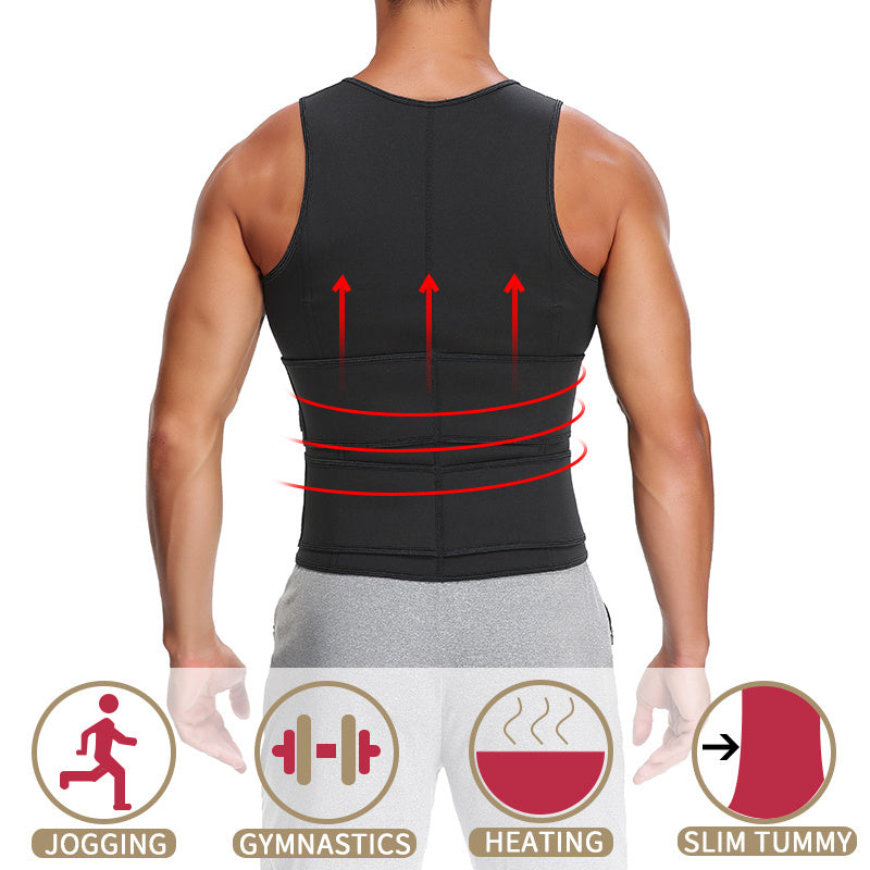 Men’s Sauna Vest with Double Belt for Max Sweat Burn