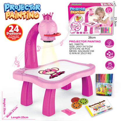 Kids LED Projector Art Table with Drawing and Painting Set