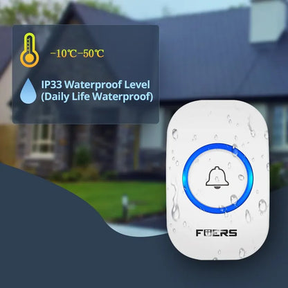 Fuers Wireless Waterproof Doorbell with Welcome Chime