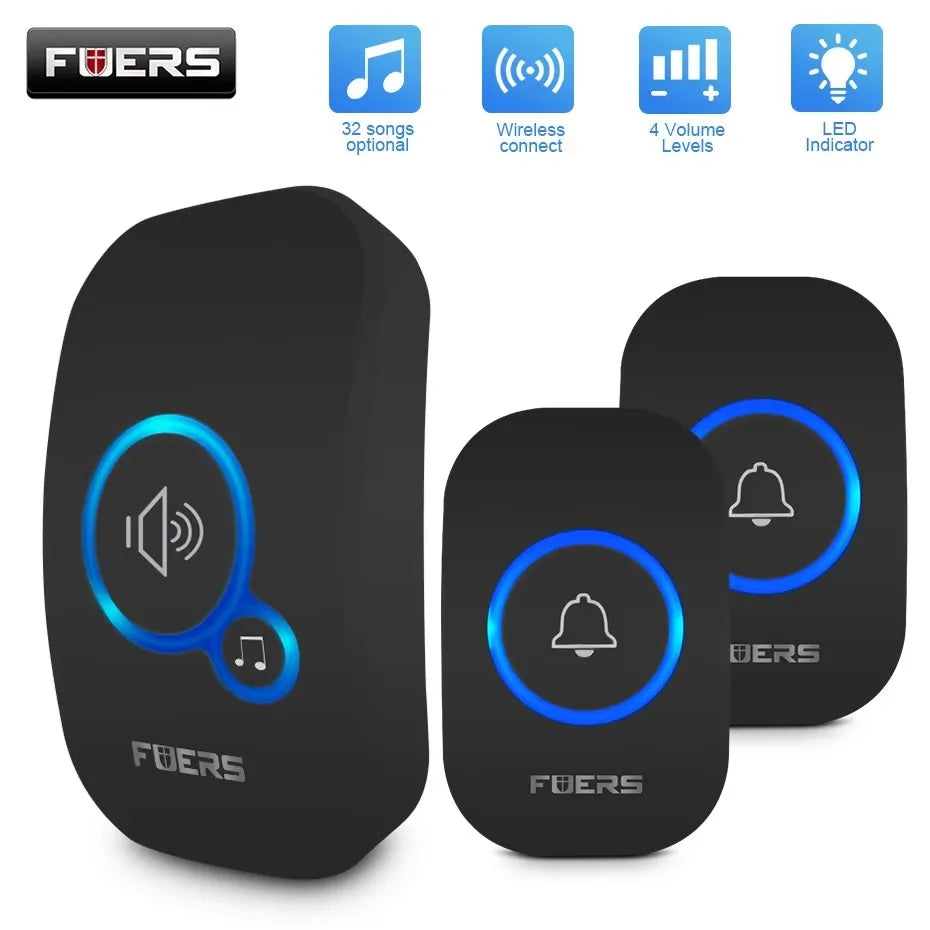 Fuers Wireless Waterproof Doorbell with Welcome Chime