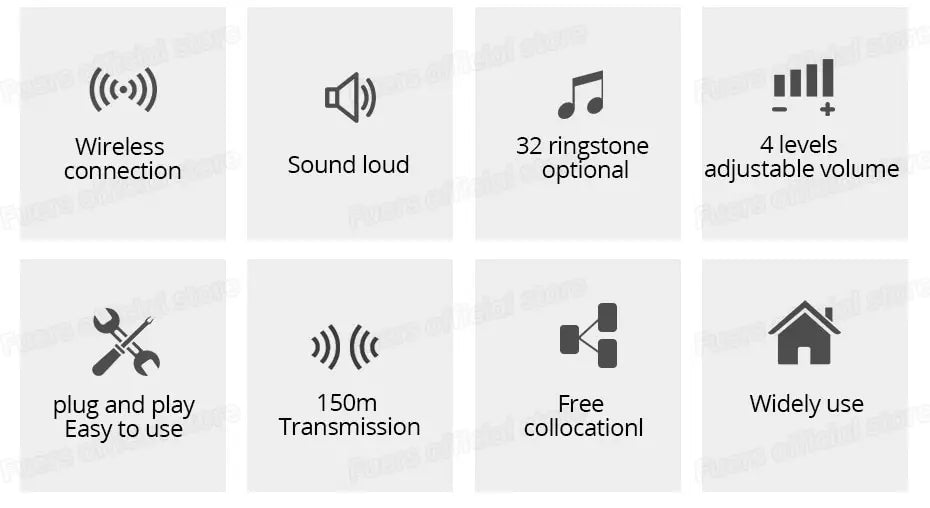Fuers Wireless Waterproof Doorbell with Welcome Chime
