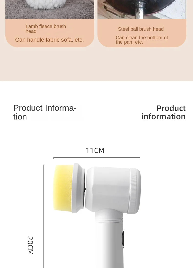 Multifunction Electric Cleaning Brush Wireless Handheld