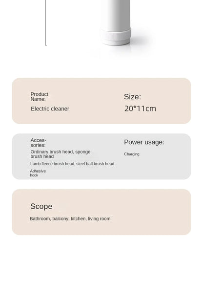 Multifunction Electric Cleaning Brush Wireless Handheld