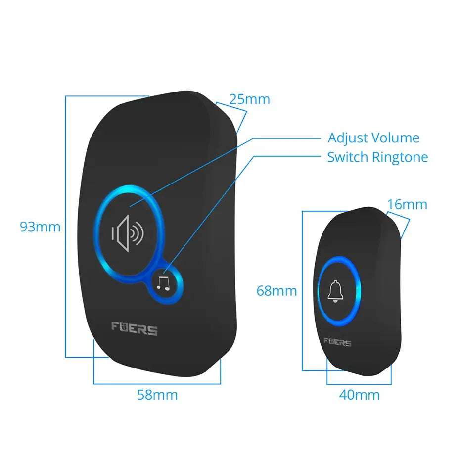 Fuers Wireless Waterproof Doorbell with Welcome Chime