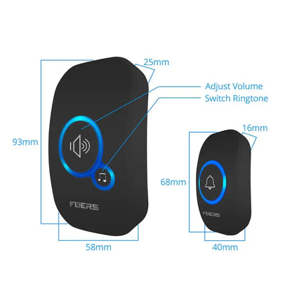 Fuers Wireless Waterproof Doorbell with Welcome Chime