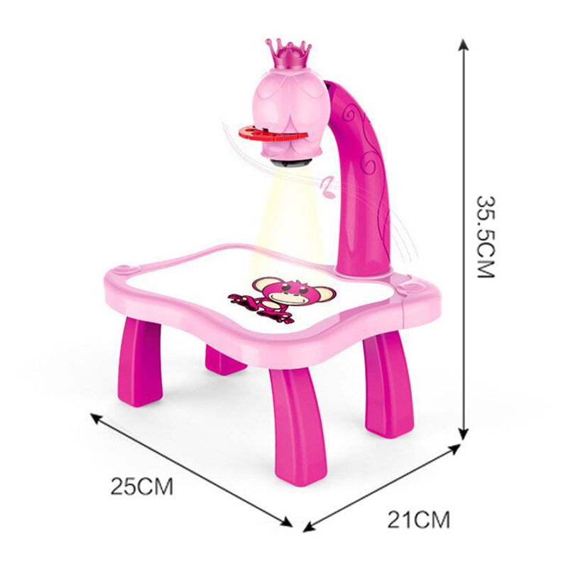 Kids LED Projector Art Table with Drawing and Painting Set