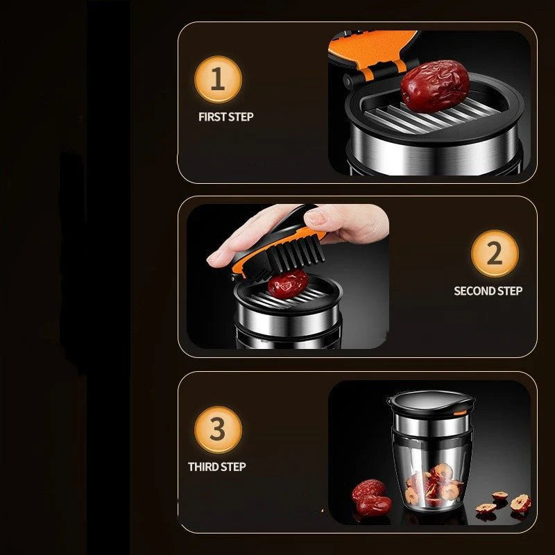 Kitchen Gadget with Integrated Multi Functional Fruit Cutter