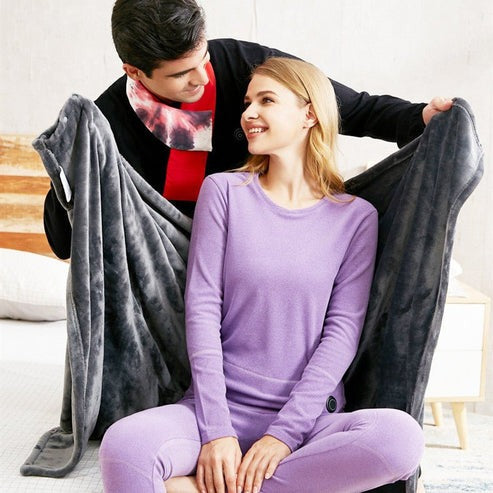 Electric Heated Plush Blanket Soft Warm Cozy Throw Blanket