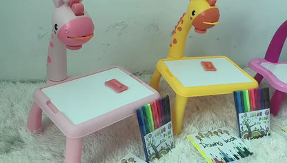 Kids LED Projector Art Table with Drawing and Painting Set