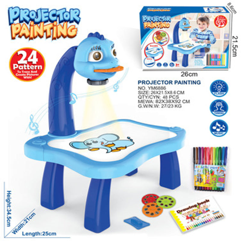 Kids LED Projector Art Table with Drawing and Painting Set