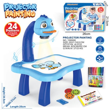 Kids LED Projector Art Table with Drawing and Painting Set